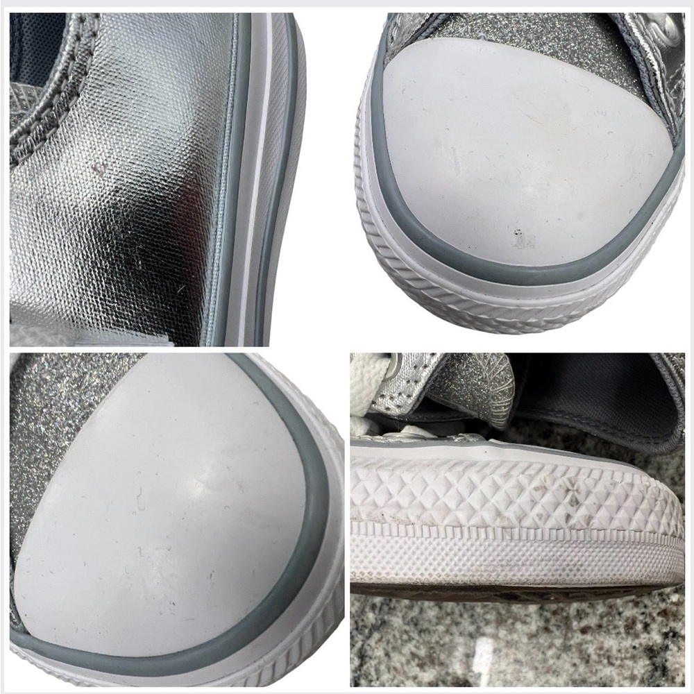 Converse Chuck Taylor All Star Sparkle Sneaker Granite Glitter in Sliver Size 7 - Picture 5 of 10